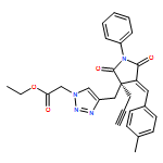 1H-1,2,3-Triazole-1-acetic acid, 4-[[(3R,4E)-4-[(4-methylphenyl)methylene]-2,5-dioxo-1-phenyl-3-(2-propyn-1-yl)-3-pyrrolidinyl]methyl]-, ethyl ester