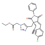 1H-1,2,3-Triazole-1-acetic acid, 4-[[(3R,4E)-4-[(4-chlorophenyl)methylene]-2,5-dioxo-1-phenyl-3-(2-propyn-1-yl)-3-pyrrolidinyl]methyl]-, ethyl ester