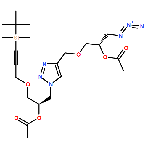 1H-1,2,3-Triazole-1-ethanol, 4-[[(2S)-2-(acetyloxy)-3-azidopropoxy]methyl]-α-[[[3-[(1,1-dimethylethyl)dimethylsilyl]-2-propyn-1-yl]oxy]methyl]-, 1-acetate, (αR)-