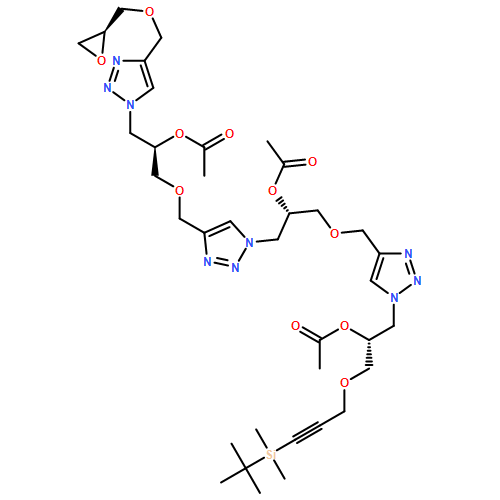 1H-1,2,3-Triazole-1-ethanol, α-[[[1-[(2R)-2-(acetyloxy)-3-[[3-[(1,1-dimethylethyl)dimethylsilyl]-2-propyn-1-yl]oxy]propyl]-1H-1,2,3-triazol-4-yl]methoxy]methyl]-4-[[(2R)-2-(acetyloxy)-3-[4-[[(2S)-2-oxiranylmethoxy]methyl]-1H-1,2,3-triazol-1-yl]propoxy]methyl]-, 1-acetate, (αS)-