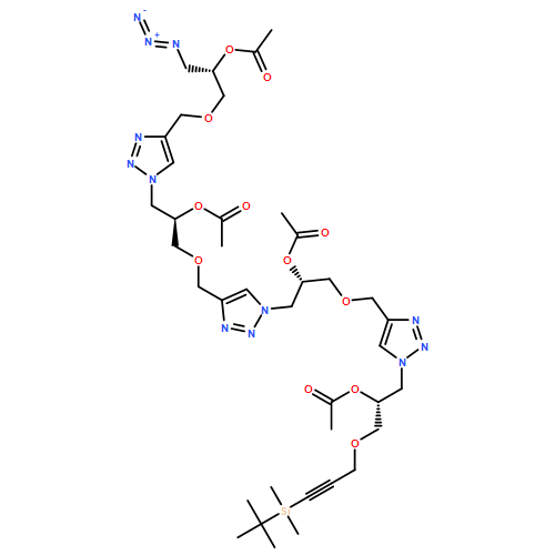1H-1,2,3-Triazole-1-ethanol, 4-[[(2R)-2-(acetyloxy)-3-[4-[[(2S)-2-(acetyloxy)-3-azidopropoxy]methyl]-1H-1,2,3-triazol-1-yl]propoxy]methyl]-α-[[[1-[(2R)-2-(acetyloxy)-3-[[3-[(1,1-dimethylethyl)dimethylsilyl]-2-propyn-1-yl]oxy]propyl]-1H-1,2,3-triazol-4-yl]methoxy]methyl]-, 1-acetate, (αS)-