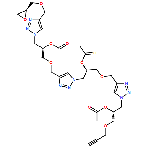 1H-1,2,3-Triazole-1-ethanol, 4-[[(2R)-2-(acetyloxy)-3-[4-[[(2S)-2-oxiranylmethoxy]methyl]-1H-1,2,3-triazol-1-yl]propoxy]methyl]-α-[[[1-[(2R)-2-(acetyloxy)-3-(2-propyn-1-yloxy)propyl]-1H-1,2,3-triazol-4-yl]methoxy]methyl]-, 1-acetate, (αS)-