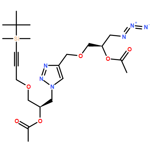 1H-1,2,3-Triazole-1-ethanol, 4-[[(2R)-2-(acetyloxy)-3-azidopropoxy]methyl]-α-[[[3-[(1,1-dimethylethyl)dimethylsilyl]-2-propyn-1-yl]oxy]methyl]-, 1-acetate, (αR)-
