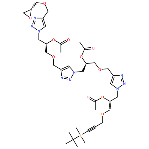 1H-1,2,3-Triazole-1-ethanol, α-[[[1-[(2R)-2-(acetyloxy)-3-[[3-[(1,1-dimethylethyl)dimethylsilyl]-2-propyn-1-yl]oxy]propyl]-1H-1,2,3-triazol-4-yl]methoxy]methyl]-4-[[(2R)-2-(acetyloxy)-3-[4-[[(2R)-2-oxiranylmethoxy]methyl]-1H-1,2,3-triazol-1-yl]propoxy]methyl]-, 1-acetate, (αR)-
