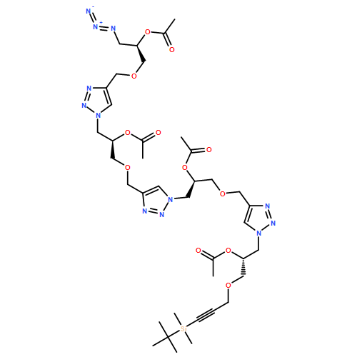 1H-1,2,3-Triazole-1-ethanol, 4-[[(2R)-2-(acetyloxy)-3-[4-[[(2R)-2-(acetyloxy)-3-azidopropoxy]methyl]-1H-1,2,3-triazol-1-yl]propoxy]methyl]-α-[[[1-[(2R)-2-(acetyloxy)-3-[[3-[(1,1-dimethylethyl)dimethylsilyl]-2-propyn-1-yl]oxy]propyl]-1H-1,2,3-triazol-4-yl]methoxy]methyl]-, 1-acetate, (αR)-