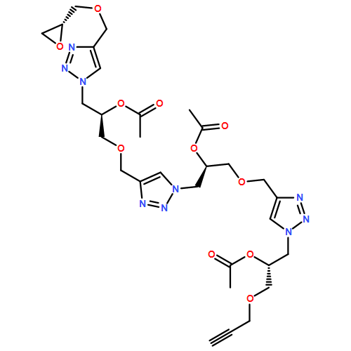 1H-1,2,3-Triazole-1-ethanol, 4-[[(2R)-2-(acetyloxy)-3-[4-[[(2R)-2-oxiranylmethoxy]methyl]-1H-1,2,3-triazol-1-yl]propoxy]methyl]-α-[[[1-[(2R)-2-(acetyloxy)-3-(2-propyn-1-yloxy)propyl]-1H-1,2,3-triazol-4-yl]methoxy]methyl]-, 1-acetate, (αR)-