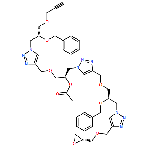 1H-1,2,3-Triazole-1-ethanol, 4-[[(2R)-3-[4-[[(2R)-2-oxiranylmethoxy]methyl]-1H-1,2,3-triazol-1-yl]-2-(phenylmethoxy)propoxy]methyl]-α-[[[1-[(2R)-2-(phenylmethoxy)-3-(2-propyn-1-yloxy)propyl]-1H-1,2,3-triazol-4-yl]methoxy]methyl]-, 1-acetate, (αR)-
