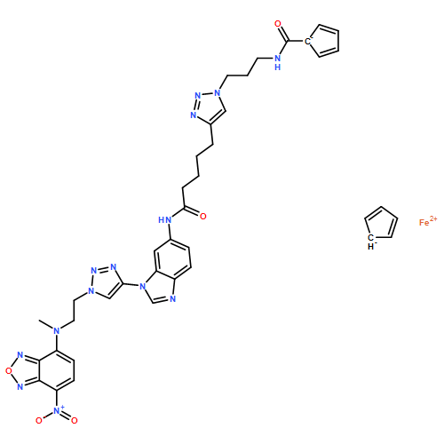 Ferrocene, [[[3-[4-[5-[[1-[1-[2-[methyl(7-nitro-2,1,3-benzoxadiazol-4-yl)amino]ethyl]-1H-1,2,3-triazol-4-yl]-1H-benzimidazol-6-yl]amino]-5-oxopentyl]-1H-1,2,3-triazol-1-yl]propyl]amino]carbonyl]-