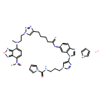 Ferrocene, [[[3-[4-[6-[[5-[1-[2-[methyl(7-nitro-2,1,3-benzoxadiazol-4-yl)amino]ethyl]-1H-1,2,3-triazol-4-yl]-1-oxopentyl]amino]-1H-benzimidazol-1-yl]-1H-1,2,3-triazol-1-yl]propyl]amino]carbonyl]-