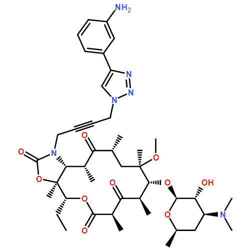 2H-Oxacyclotetradecino[4,3-d]oxazole-2,6,8,14(1H,7H,9H)-tetrone, 1-[4-[4-(3-aminophenyl)-1H-1,2,3-triazol-1-yl]-2-butyn-1-yl]-4-ethyloctahydro-11-methoxy-3a,7,9,11,13,15-hexamethyl-10-[[3,4,6-trideoxy-3-(dimethylamino)-β-D-xylo-hexopyranosyl]oxy]-, (3aS,4R,7R,9R,10R,11R,13R,15R,15aR)-