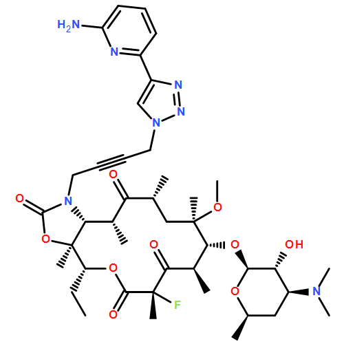 2H-Oxacyclotetradecino[4,3-d]oxazole-2,6,8,14(1H,7H,9H)-tetrone, 1-[4-[4-(6-amino-2-pyridinyl)-1H-1,2,3-triazol-1-yl]-2-butyn-1-yl]-4-ethyl-7-fluorooctahydro-11-methoxy-3a,7,9,11,13,15-hexamethyl-10-[[3,4,6-trideoxy-3-(dimethylamino)-β-D-xylo-hexopyranosyl]oxy]-, (3aS,4R,7S,9R,10R,11R,13R,15R,15aR)-