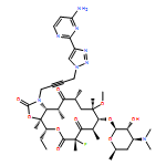 2H-Oxacyclotetradecino[4,3-d]oxazole-2,6,8,14(1H,7H,9H)-tetrone, 1-[4-[4-(4-amino-2-pyrimidinyl)-1H-1,2,3-triazol-1-yl]-2-butyn-1-yl]-4-ethyl-7-fluorooctahydro-11-methoxy-3a,7,9,11,13,15-hexamethyl-10-[[3,4,6-trideoxy-3-(dimethylamino)-β-D-xylo-hexopyranosyl]oxy]-, (3aS,4R,7S,9R,10R,11R,13R,15R,15aR)-
