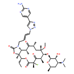 2H-Oxacyclotetradecino[4,3-d]oxazole-2,6,8,14(1H,7H,9H)-tetrone, 1-[4-[4-(2-amino-5-pyrimidinyl)-1H-1,2,3-triazol-1-yl]-2,3-butadien-1-yl]-4-ethyl-7-fluorooctahydro-11-methoxy-3a,7,9,11,13,15-hexamethyl-10-[[3,4,6-trideoxy-3-(dimethylamino)-β-D-xylo-hexopyranosyl]oxy]-, (3aS,4R,7S,9R,10R,11R,13R,15R,15aR)-