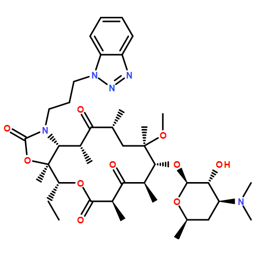 2H-Oxacyclotetradecino[4,3-d]oxazole-2,6,8,14(1H,7H,9H)-tetrone, 1-[3-(1H-benzotriazol-1-yl)propyl]-4-ethyloctahydro-11-methoxy-3a,7,9,11,13,15-hexamethyl-10-[[3,4,6-trideoxy-3-(dimethylamino)-β-D-xylo-hexopyranosyl]oxy]-, (3aS,4R,7R,9R,10R,11R,13R,15R,15aR)-
