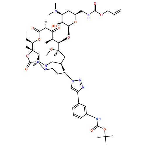 Carbamic acid, N-[3-[1-[4-[(3aR,4R,7R,9R,10R,11R,13R,16R,16aS)-16-ethyltetradecahydro-9-methoxy-4,7,9,11,13,16a-hexamethyl-2,12,14-trioxo-10-[[3,4,6-trideoxy-3-(dimethylamino)-6-[[(2-propen-1-yloxy)carbonyl]amino]-β-D-xylo-hexopyranosyl]oxy]oxazolo[5,4-c][1,6]oxaazacyclopentadecin-3(2H)-yl]butyl]-1H-1,2,3-triazol-4-yl]phenyl]-, 1,1-dimethylethyl ester