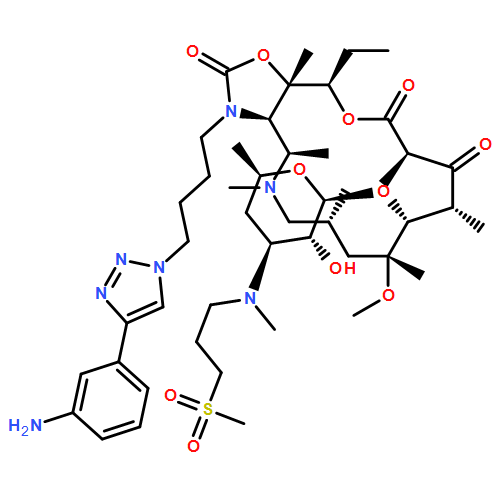 Oxazolo[5,4-c][1,6]oxaazacyclopentadecine-2,12,14(13H)-trione, 3-[4-[4-(3-aminophenyl)-1H-1,2,3-triazol-1-yl]butyl]-16-ethyldodecahydro-9-methoxy-4,5,7,9,11,13,16a-heptamethyl-10-[[3,4,6-trideoxy-3-[methyl[3-(methylsulfonyl)propyl]amino]-β-D-xylo-hexopyranosyl]oxy]-, (3aR,4R,7R,9R,10R,11R,13R,16R,16aS)-