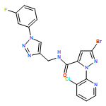1H-Pyrazole-5-carboxamide, 3-bromo-1-(3-chloro-2-pyridinyl)-N-[[1-(3-fluorophenyl)-1H-1,2,3-triazol-4-yl]methyl]-