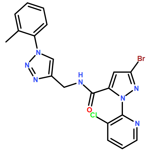 1H-Pyrazole-5-carboxamide, 3-bromo-1-(3-chloro-2-pyridinyl)-N-[[1-(2-methylphenyl)-1H-1,2,3-triazol-4-yl]methyl]-