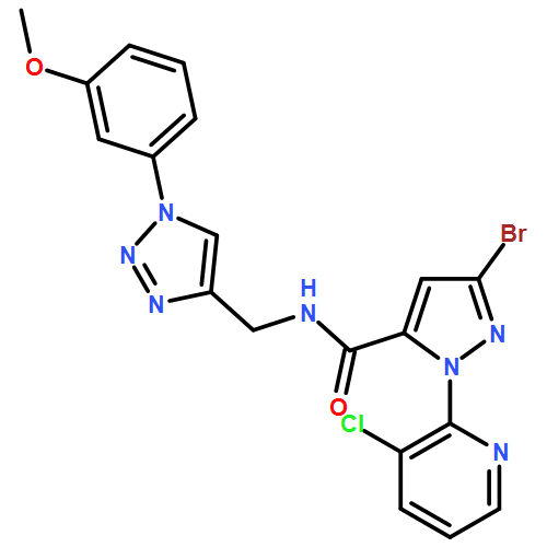 1H-Pyrazole-5-carboxamide, 3-bromo-1-(3-chloro-2-pyridinyl)-N-[[1-(3-methoxyphenyl)-1H-1,2,3-triazol-4-yl]methyl]-