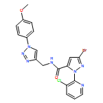 1H-Pyrazole-5-carboxamide, 3-bromo-1-(3-chloro-2-pyridinyl)-N-[[1-(4-methoxyphenyl)-1H-1,2,3-triazol-4-yl]methyl]-