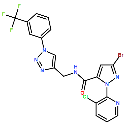 1H-Pyrazole-5-carboxamide, 3-bromo-1-(3-chloro-2-pyridinyl)-N-[[1-[3-(trifluoromethyl)phenyl]-1H-1,2,3-triazol-4-yl]methyl]-