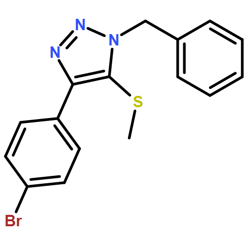 1H-1,2,3-Triazole, 4-(4-bromophenyl)-5-(methylthio)-1-(phenylmethyl)-