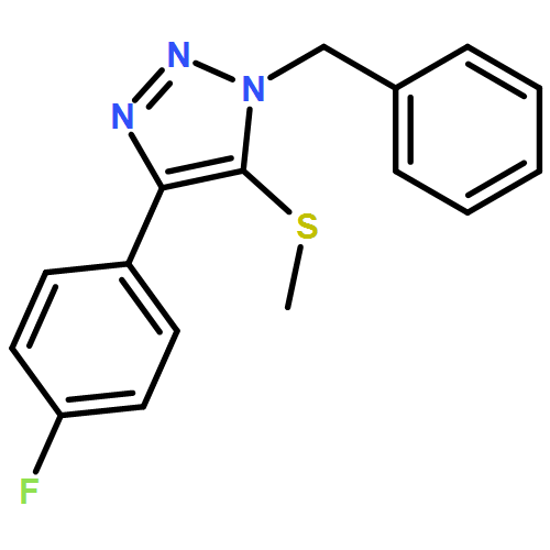 1H-1,2,3-Triazole, 4-(4-fluorophenyl)-5-(methylthio)-1-(phenylmethyl)-