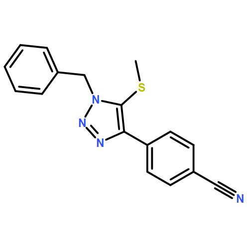 Benzonitrile, 4-[5-(methylthio)-1-(phenylmethyl)-1H-1,2,3-triazol-4-yl]-
