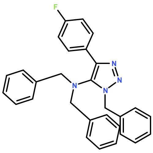 1H-1,2,3-Triazol-5-amine, 4-(4-fluorophenyl)-N,N,1-tris(phenylmethyl)-