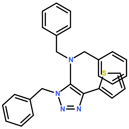 1H-1,2,3-Triazol-5-amine, N,N,1-tris(phenylmethyl)-4-(2-thienyl)-