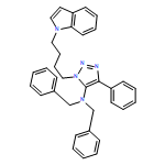 1H-1,2,3-Triazol-5-amine, 1-[4-(1H-indol-1-yl)butyl]-4-phenyl-N,N-bis(phenylmethyl)-