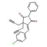 2,5-Pyrrolidinedione, 4-[(4-chlorophenyl)methylene]-1-phenyl-3,3-di-2-propyn-1-yl-, (4E)-