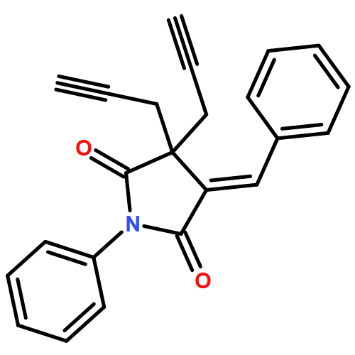 2,5-Pyrrolidinedione, 1-phenyl-4-(phenylmethylene)-3,3-di-2-propyn-1-yl-, (4E)-