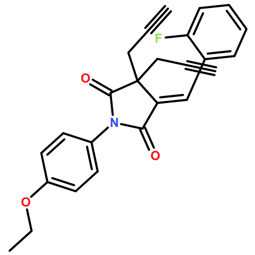 2,5-Pyrrolidinedione, 1-(4-ethoxyphenyl)-4-[(2-fluorophenyl)methylene]-3,3-di-2-propyn-1-yl-, (4E)-