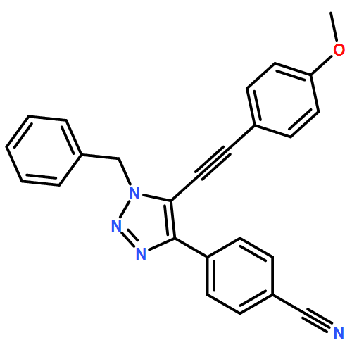 Benzonitrile, 4-[5-[2-(4-methoxyphenyl)ethynyl]-1-(phenylmethyl)-1H-1,2,3-triazol-4-yl]-