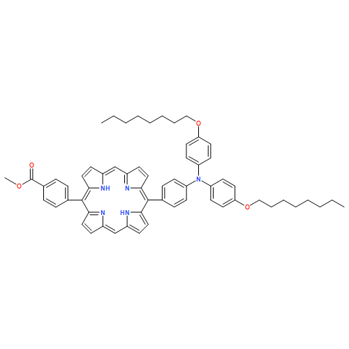 Benzoic acid, 4-[15-[4-[bis[4-(octyloxy)phenyl]amino]phenyl]-21H,23H-porphin-5-yl]-, methyl ester