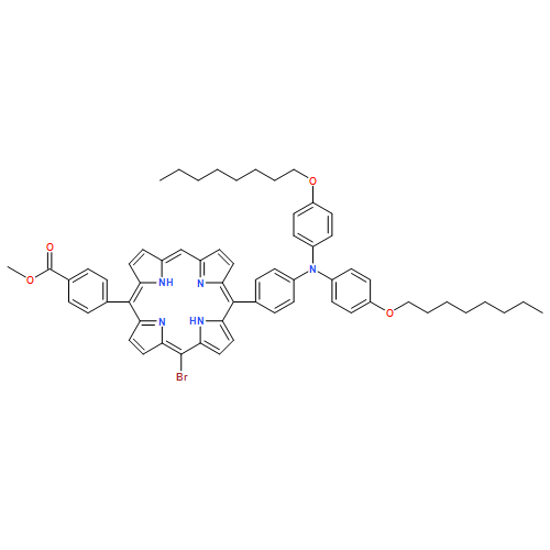 Benzoic acid, 4-[15-[4-[bis[4-(octyloxy)phenyl]amino]phenyl]-10-bromo-21H,23H-porphin-5-yl]-, methyl ester
