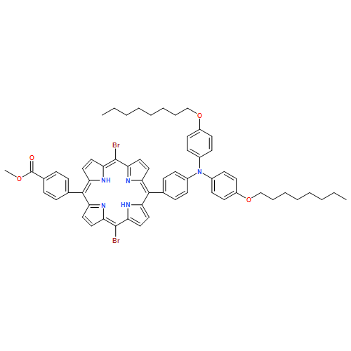 Benzoic acid, 4-[15-[4-[bis[4-(octyloxy)phenyl]amino]phenyl]-10,20-dibromo-21H,23H-porphin-5-yl]-, methyl ester