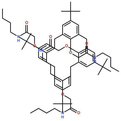 Acetamide, 2,2',2'',2'''-[[5,11,17,23-tetrakis(1,1-dimethylethyl)pentacyclo[19.3.1.13,7.19,13.115,19]octacosa-1(25),3,5,7(28),9,11,13(27),15,17,19(26),21,23-dodecaene-25,26,27,28-tetrayl]tetrakis(oxy)]tetrakis[N-butyl- (9CI)
