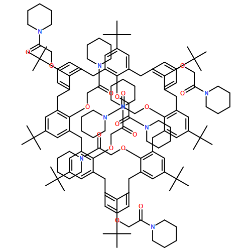 Ethanone, 2,2',2'',2''',2'''',2''''',2'''''',2'''''''-[[5,11,17,23,29,35,41,47-octakis(1,1-dimethylethyl)nonacyclo[43.3.1.13,7.19,13.115,19.121,25.127,31.133,37.139,43]hexapentaconta-1(49),3,5,7(56),9,11,13(55),15,17,19(54),21,23,25(53),27,29,31(52),33,35,37(51),39,41,43(50),45,47-tetracosaene-49,50,51,52,53,54,55,56-octayl]octakis(oxy)]octakis[1-(1-piperidinyl)-
