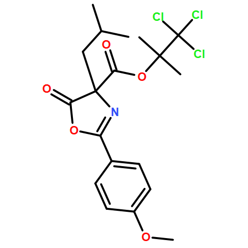 4-Oxazolecarboxylic acid, 4,5-dihydro-2-(4-methoxyphenyl)-4-(2-methylpropyl)-5-oxo-, 2,2,2-trichloro-1,1-dimethylethyl ester