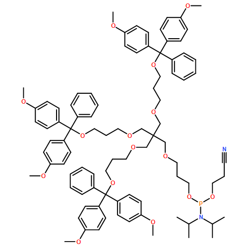 Phosphoramidous acid, N,N-bis(1-methylethyl)-, 3-[3-[3-[bis(4-methoxyphenyl)phenylmethoxy]propoxy]-2,2-bis[[3-[bis(4-methoxyphenyl)phenylmethoxy]propoxy]methyl]propoxy]propyl 2-cyanoethyl ester