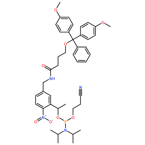 Phosphoramidous acid, N,N-bis(1-methylethyl)-, 1-[5-[[[4-[bis(4-methoxyphenyl)phenylmethoxy]-1-oxobutyl]amino]methyl]-2-nitrophenyl]ethyl 2-cyanoethyl ester