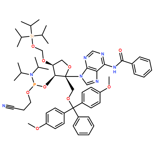 Benzamide, N-[9-[1-O-[bis(4-methoxyphenyl)phenylmethyl]-3-O-[[bis(1-methylethyl)amino](2-cyanoethoxy)phosphino]-4-O-[[[tris(1-methylethyl)silyl]oxy]methyl]-β-L-erythro-2-pentulofuranosyl]-9H-purin-6-yl]-