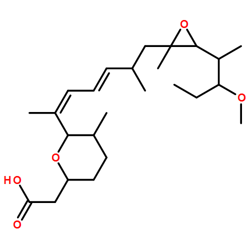 2H-Pyran-2-acetic acid, tetrahydro-6-[(1E,3E,5S)-6-[(2R,3R)-3-[(1R,2S)-2-methoxy-1-methylbutyl]-2-methyl-2-oxiranyl]-1,5-dimethyl-1,3-hexadien-1-yl]-5-methyl-, (2R,5S,6S)- 