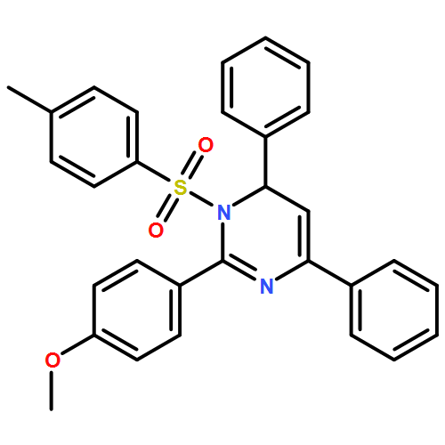 Pyrimidine, 1,6-dihydro-2-(4-methoxyphenyl)-1-[(4-methylphenyl)sulfonyl]-4,6-diphenyl- 