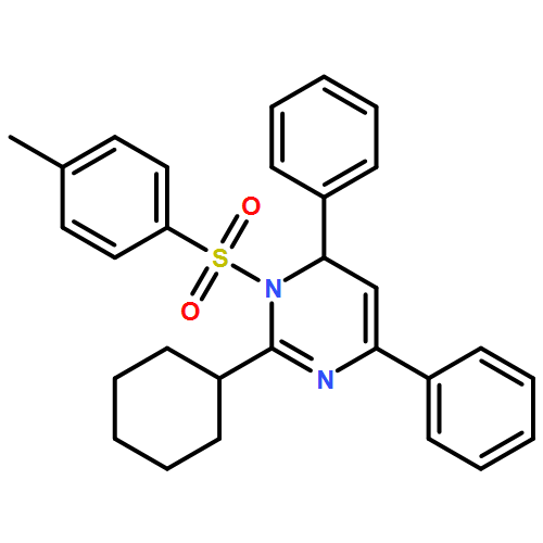 Pyrimidine, 2-cyclohexyl-1,6-dihydro-1-[(4-methylphenyl)sulfonyl]-4,6-diphenyl- 