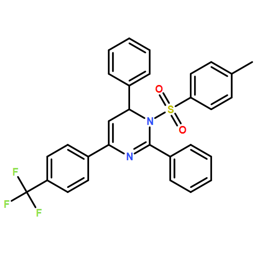 Pyrimidine, 1,6-dihydro-1-[(4-methylphenyl)sulfonyl]-2,6-diphenyl-4-[4-(trifluoromethyl)phenyl]- 