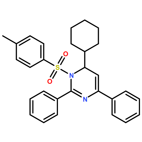 Pyrimidine, 6-cyclohexyl-1,6-dihydro-1-[(4-methylphenyl)sulfonyl]-2,4-diphenyl- 