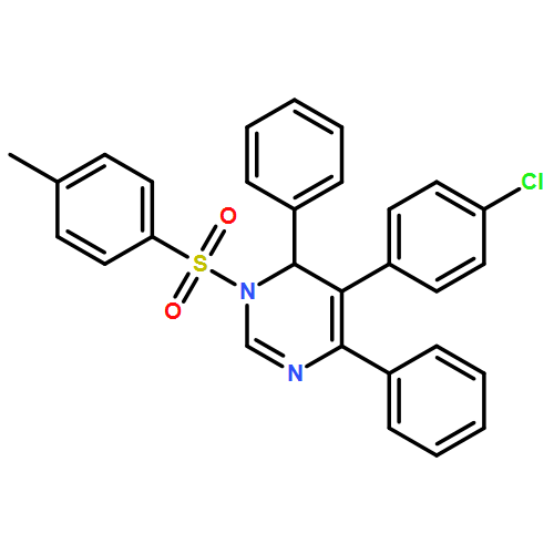 Pyrimidine, 5-(4-chlorophenyl)-1,6-dihydro-1-[(4-methylphenyl)sulfonyl]-4,6-diphenyl- 